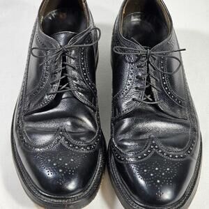 Allen Edmonds Vintage MacNeil Black Wing Tip Mens Dress Shoes Size 10.5 C